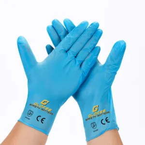 Custom Blue Powder Free Nitrile 3.5/4.5/6mil Silicone Free Anti Cut Electrical Safety Anti Static Disposable Gloves for Barber