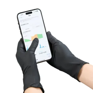 Custom Box Disposable Nitrile Gloves Powder Free High Elasticity Black House hold 4 Mil CE Certified Glove