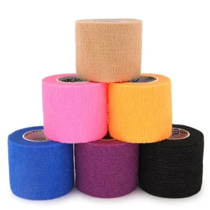 Custom Color 4.5m Nonwoven Cohesive Bandage Wrap Skin Friendly Elastic Adhesive Bandage Waterproof Latex Sports Safety Free