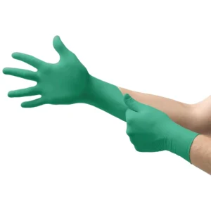 Custom Color Nitrile Medical Safety Gloves Disposable and Powder Free with Aloe Vera Green Examination Gloves