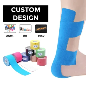Custom Colorful Football Workout Hands Flexible Bandages Synthetic Roll Pre Wrap Sport Kinesiology Tape