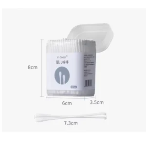 Custom Cotton Swabs Raw Pulp Paper Sticks Travel Reusable Double Oral Care Swab for Baby Daily Use