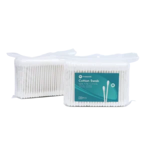 Custom Daily Use Disposable Pointed Round Tip Cotton Bud 300pcs pp Stick Cotton Swab with pp Bag
