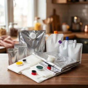 Custom Disposable Aseptic BIB Bags with Sterile Dispensing Valve High Oxygen Barrier Aluminum Foil for Milk Juice Concentrate
