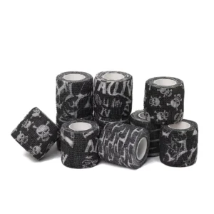 Custom Durable Eco Friendly Visco Elastic Disposable Grip Cover Black Bandage Wrap for Tattoo Machine