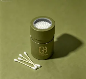 Custom Eco Friendly Cardboard Tube with Window Recyclable Kraft Paper Canister for Cotton Swabs Multi color