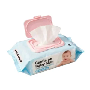 Custom Label Pure Protection Eco Friendly Soft Lemon Scented Flushable Antibacterial Baby Wet Wipes 60pcs