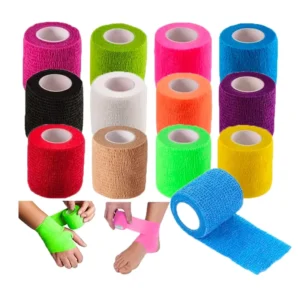 Custom Latex Free Self Adhesive Flexible Wrap Cotton Self Adhesive Vet Elastic Cohesive Bandage for Dog Pets Animals
