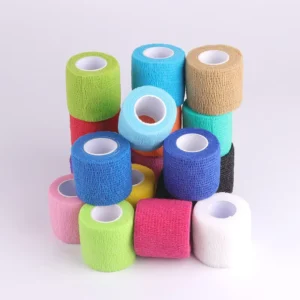 Custom Logo 2.5 5 7.5 10 15 cm Easy Tear Self Adhesive Flexible Breathable First Aid Elastic Cohesive Bandage CE