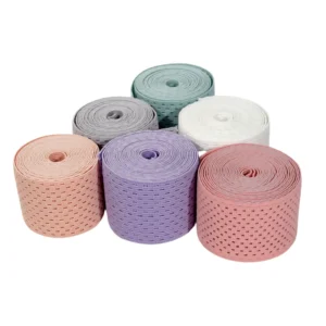 Custom Logo 5cm Polyester+latex Medical Bandage High Stretch Knitted Waistband