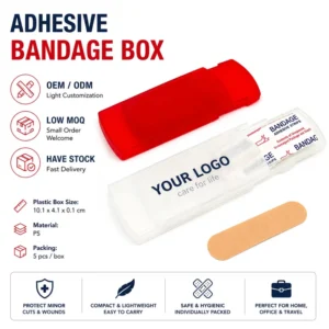 Custom Logo Available Pocket Sliding First Aid Box with Waterproof Band-aids Combo Adhesive Bandages Mini Emergency Care Kit