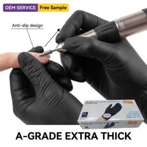 Custom Logo Box Black Blue Examination Nitrile Gloves Food Safe Tattoo Beauty Nail Guantes De Nitrilo PPE