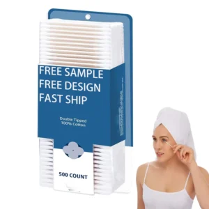 Custom Logo Cotton Swabs Bamboo White Cotton Swab Packaging for Disinfection Double Heads Ear Sticks Travel Ear Cleaning Sticks
