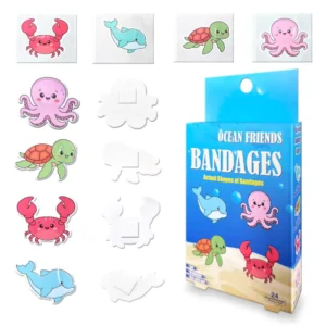Custom Logo Design Various Sizes Waterproof Cartoon PE Wound Care Kid Band Aid Adhesive Bandage EO Sterilized Safety
