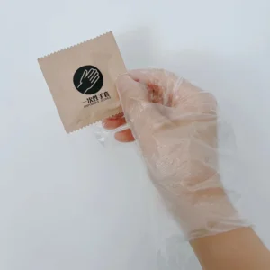 Custom Logo Disposable Waterproof Food Grade Gloves Individually Packaged Transparent Pe Gloves