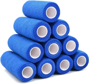 Custom Logo Eco Friendly Self Adhesive Tape Sports Sprain First Aid Blue Vet Wrap Bandage for Equine