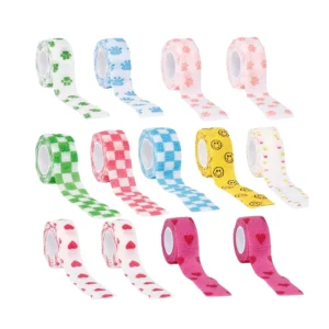 Custom Logo Fashion Outdoor Sports Equipment Decorative Sports Tape Self Adherent Cohesive Wrap Bandages