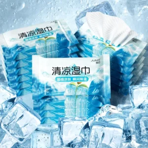 Custom Logo Individually Wrapped Disposable Household Non Woven Summer Ice Cold Cooling Effect Wet Wipes for Sports Cooling