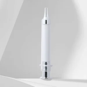 Custom Logo Luxury Disposable Silver 10ml Airless Syringe Bottle for Serum Essence Skincare Packaging