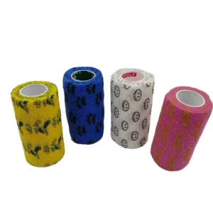 Custom Logo Printed Package Pet Wound Care Products Cohesive Adhesive Elastic Bandage Wrap Function Self Adhesive Tape