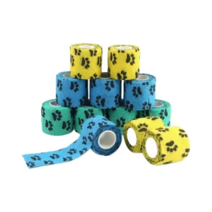 Custom Logo Printing Medical Supplies Non Woven Easy Tear Self Adhesive Vet Wrap Cohesive Elastic Bandage Tape