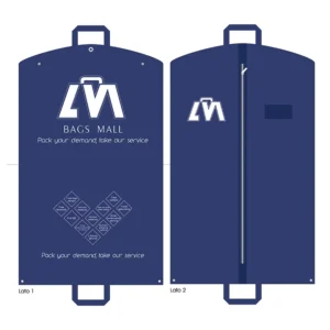 Custom Logo Reusable Foldable Heat Transfer Non Woven Suit Bag with Zipper