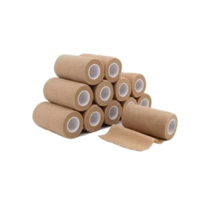 Custom Logo Self Adhesive Medical Cohesive Bandage Wrap 5cm & 10cm Width Waterproof Non Woven with Printed Pattern for Support
