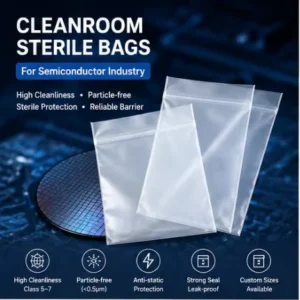 Custom Logo Transparent Sterile Lint Free Non Particulate Medical Grade Safe Cleanroom Packaging Bag with Medical Device Lab