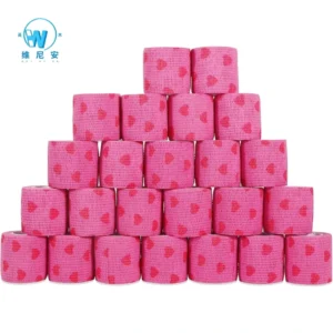 Custom Logo Vet Self Adhesive Cohesive Bandage Roll Pet Lines OEM ODM Service Factory Direct Price CE Certified