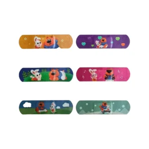 Custom Logo Waterproof Elastic Strip Adhesive Bandage Cute Wound Plaster Band Aid Private Label CE Certified 72mm X 19mm PE