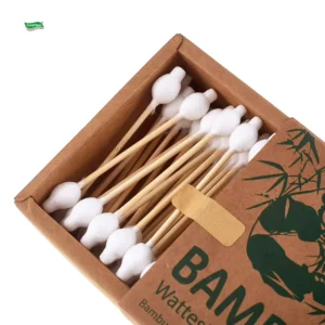 Custom Made 50pcs Eco Friendly Bamboo Stick Cotton Swabs Ear Cleaning Cotton Bud