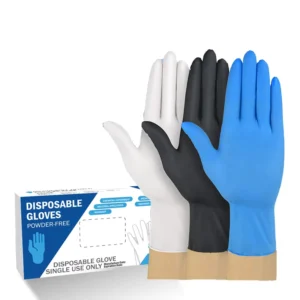 Custom Manufacture Safety Protective Examination Powder Free Blue Black Gloves Disposable Medical Nitrile Gloves