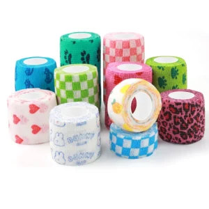 Custom Non Woven Printed Vet Wrap Self Adhesive Elastic Cohesive Bandage