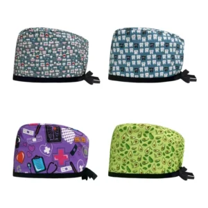Custom Nursing Scrubs Hats Cotton Printed Medical Scrub Caps Surgical Scrub Cap Nurse Custom Scrub Cap