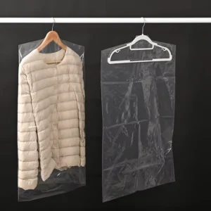 Custom ODM OEM Printing Waterproof Transparent Side Gusset Heat Seal Suit Cover Plastic Garment Bags Dry Cleaning Clothes