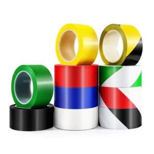 Custom PVC Heat Resistant 600V Rated Warning Floor Marking Tape Adhesive Red White Yellow Black Floor Marking Tape