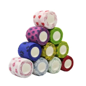 Custom Print Athletic Wrap Self Adhesive Non Woven Elastic Cohesive Bandage for Sports Protection Medical Care and Pet Use