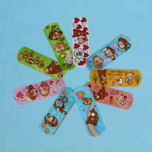 Custom Printed Cartoon PE Band Aid Waterproof Kids Adhesive Bandage for School Home Clinic First Aid Kit Wound Care