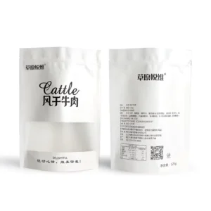 Custom Printed Clear Window Ziplock Stand Pouch Laminated Beef Jerky Plastic Packaging Sterilization Food Packaging Bag