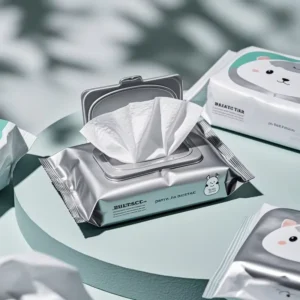 Custom Printed Eco friendly Wet Wipes Packaging Mylar Bag Aluminium Silver Foil Side Gusset Pouch With Lid