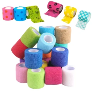 Custom Printed Elastic Cohesive Bandage Waterproof Self Adhesive Elastic Bandage Breathable Vet Wrap Bandage for Pets Veterinary