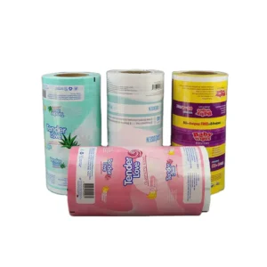 Custom Printed Laminated Wet Wipes Film Stock Roll Plastic Mylar Aluminum Foil Alcohol Wipe Packaging Roll Stock Film