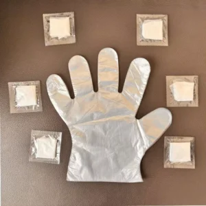 Custom Printed PE Gloves Disposable Food Grade Plastic Gloves Individually Packaging Restaurant Greaseproof Food Gloves