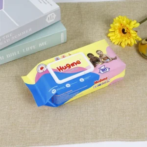 Custom Printed PE Plastic Flip Cover Soft-Sided Gusset Bag with Window Extraction for Hand and Mouth Diapers Wet Wipe Pouches