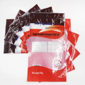 Custom Printed Recyclable PE Plastic Pouch Three Side Sealing Food Bag for Frozen Food Security Feature with Side Gusset