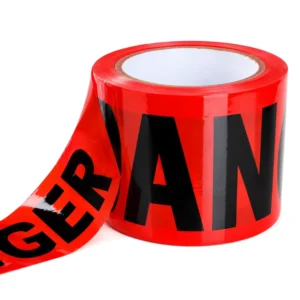 Custom Printed Red Caution Warning Tape Roll Barrier Floor Marking Non adhesive 100m Length 50mm Width