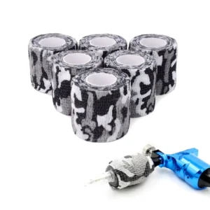 Custom Printed Self Adhesive Bandage Wrap Tattoo Grip Cover Protect Elastic Black Grip Tape for Tattoo Machine