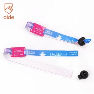 Custom Printed Writable Wrist Band Elastic Woven Fabric Rfid Nfc Event Payment Rfid Wristband With PvcTag