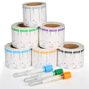Custom Printing Self Adhesive Roll Vinyl Waterproof Medical Test Tube Sticker Label for Blood Collection Tube