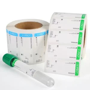 Custom Printing Self Adhesive Roll Vinyl Waterproof Medical Test Tube Sticker Label for Blood Collection Tube